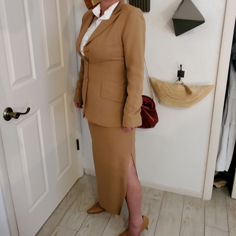 Azadeh cinched waist blazer and maxi suit